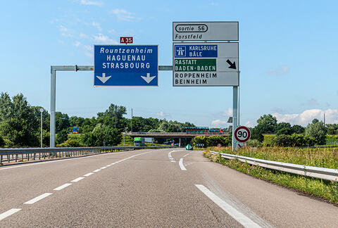 Die Autobahn A35 in Frankreich.